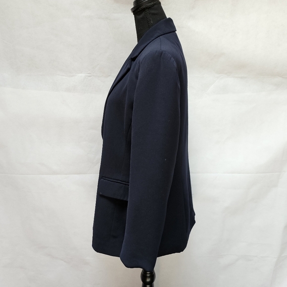 Emma James Navy Blue Notched Lapel Blazer 100% Polyester Size 12 - Picture 5 of 6